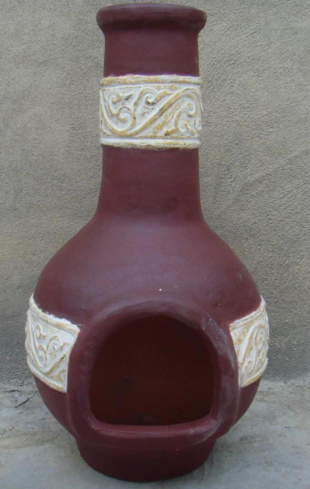 Garden Chiminea Outdoor Fireplace Terracotta Handmade Customized Clay Chiminea