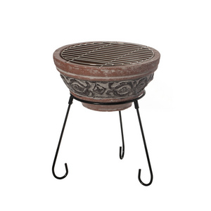 2022 hot sales Outdoor Fireplace Terracotta Garden Clay Chimney with BBQ grill