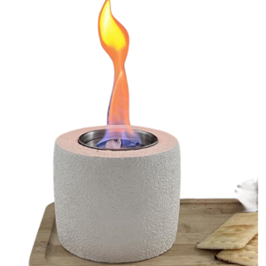 White Portable Tabletop Alcohol Fireplace with Decorative fire pit with bbq grill chimenea decorativa