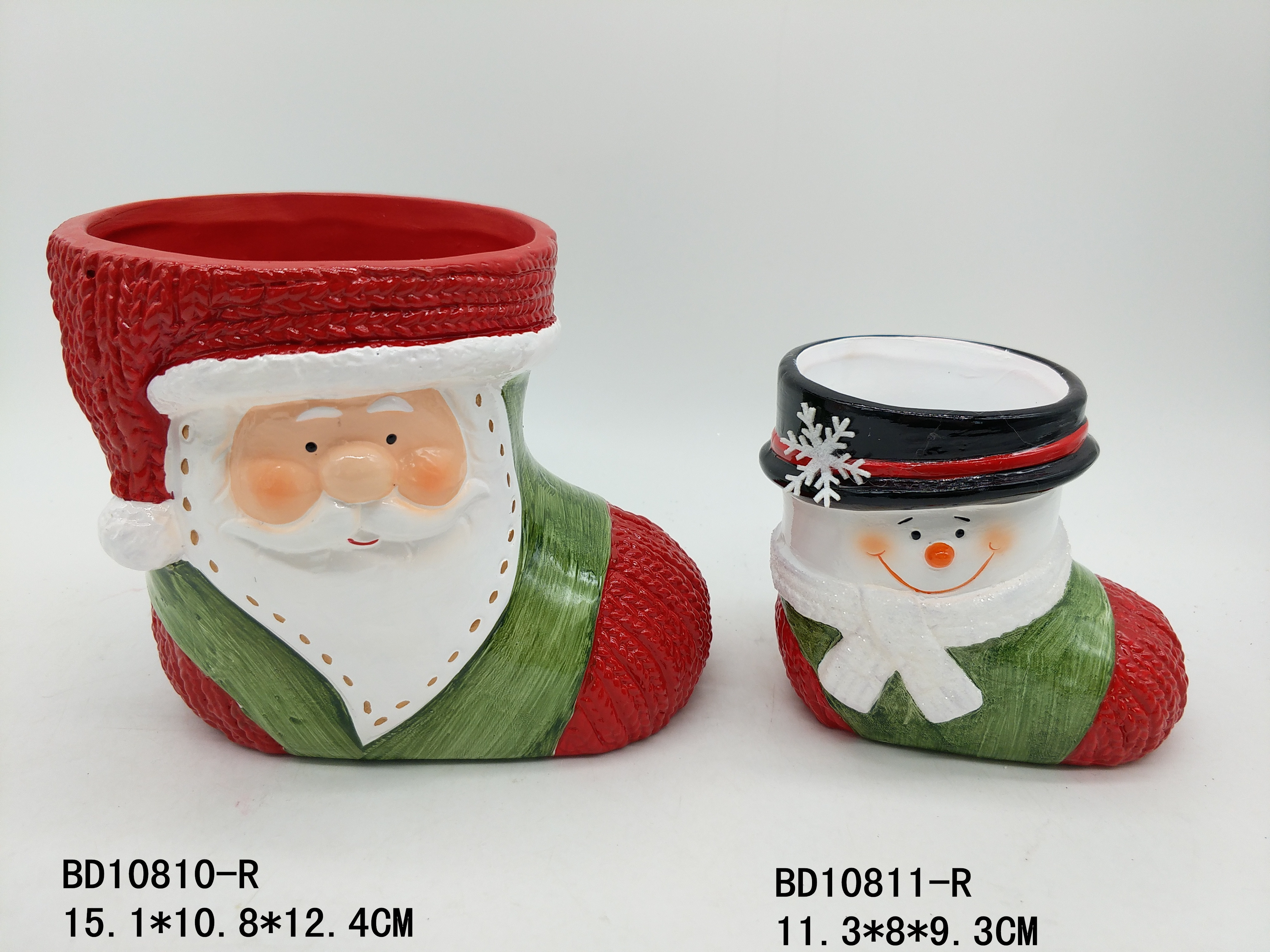 2022 Xmas decorative Planter Christmas ceramic boots shape planters ceramic boots flower pot