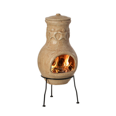 Mexican Clay Chimenea - Handmade Terracotta Outdoor Fireplace for Cozy Evenings