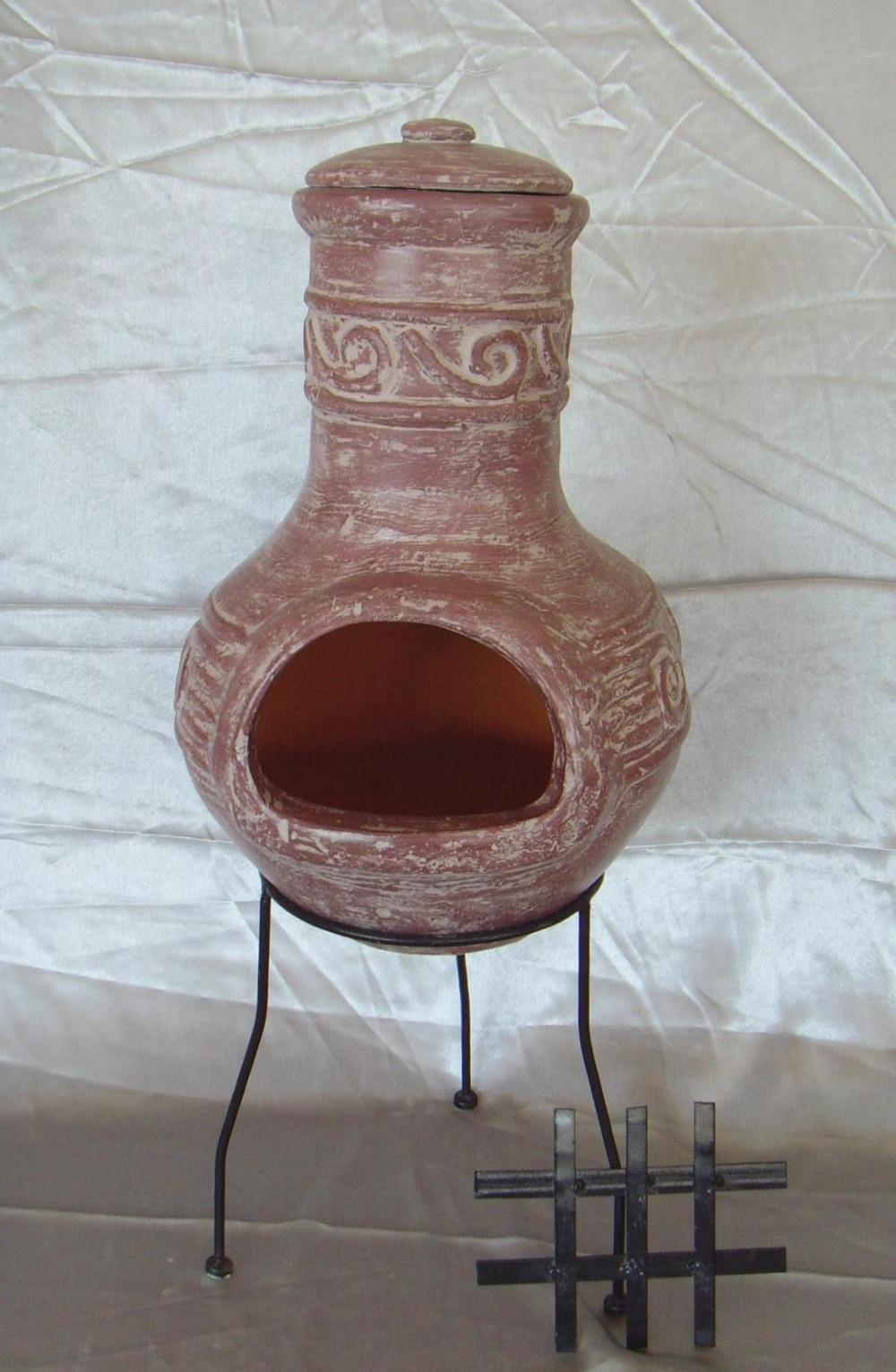 Outdoor Terracotta Handmade Clay Chiminea Garden Chimney for sale