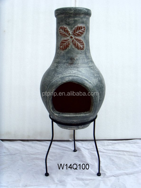 Customized Wholesale Garden Outdoor Wood Fired Clay Chimeneas Terracotta Chimenea Stove Fire Pit