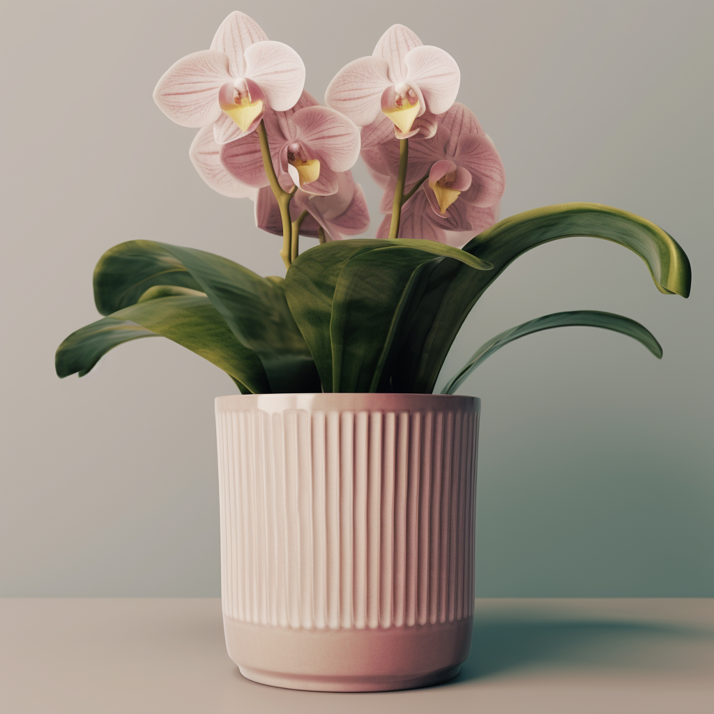 5-Inch Orchid Pot Nordic Minimalist Pot Glazed Nordic Design with Roman Column Inspiration Elegant Orchid Planter Classical