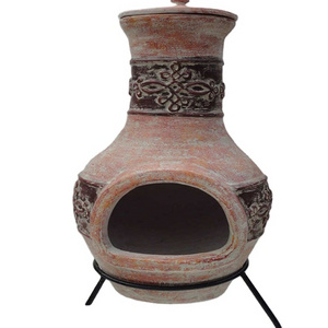 Customized Wholesale Garden Outdoor Wood Fired Clay Chimeneas Terracotta Chimenea Stove Fire Pit