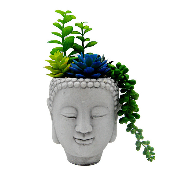 Wholesale Buddha Head Cement Succulent Flower Trays - Best-Selling Concrete Planters for Home Gardening flower pots planters