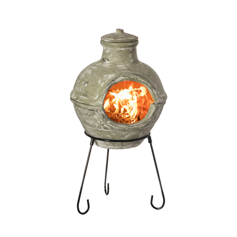 Mexican Clay Chimenea - Handmade Terracotta Outdoor Fireplace for Cozy Evenings