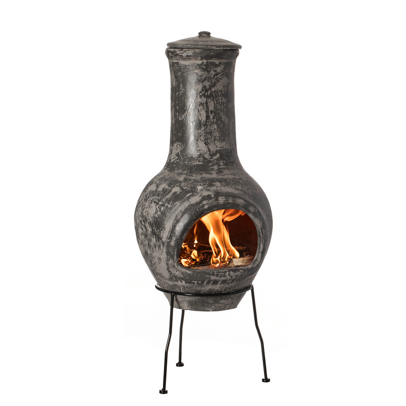 Mexican Clay Chimenea - Handmade Terracotta Outdoor Fireplace for Cozy Evenings