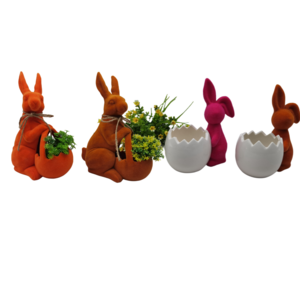 Easter Bunny eggshell ceramic vases Fun creative tabletop planter POTS Cheap wholesale ceramic crafts flower pots planters