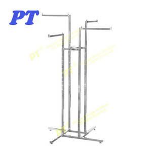 4 Way Garment Store Retail Arm Adjustable Metal Hanging Clothes Display Racks For Clothes