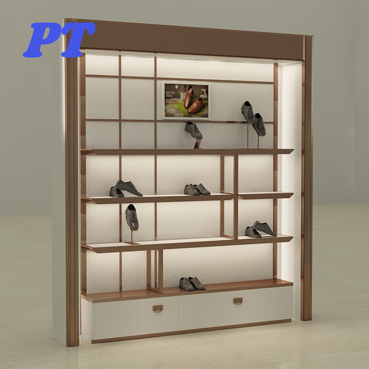 New style wall mounted display racks shoe rack and bag with wall shelves