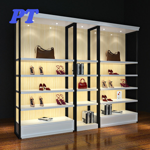 New style wall mounted display racks shoe rack and bag with wall shelves