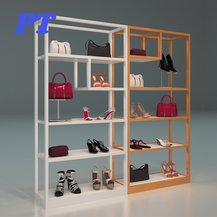 New style wall mounted display racks shoe rack and bag with wall shelves