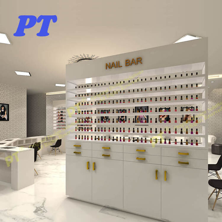 Wall Perfume Plywood Beauty Salon Used And Glass Vitrine Accessories Table Cosmetic Cabinet Display Showcase