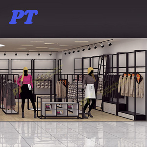 Wholesale Boutique Clothing Store Wall Furniture Display Apparel Display Racks