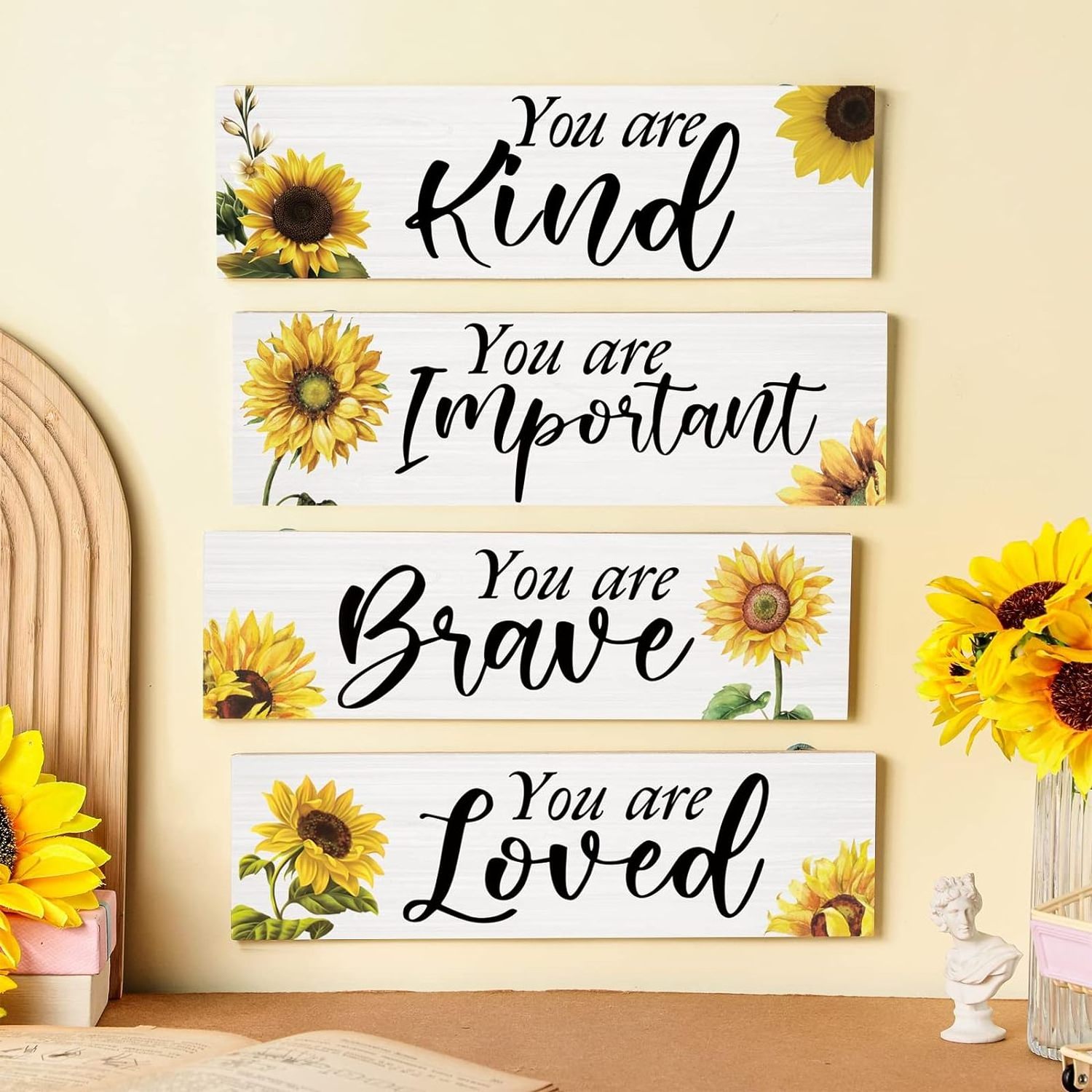 Sunflower Wall Decor You Are Loved Wall Art Farmhouse Sunflower Wall Decor for Living Room Kitchen Bedroom Bathroom