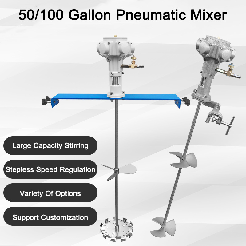 50 Gallon Clamp On Drum Mixer Hot Popular Water Treatment High Speed Aluminum Alloy Agitator Liquid Mixer