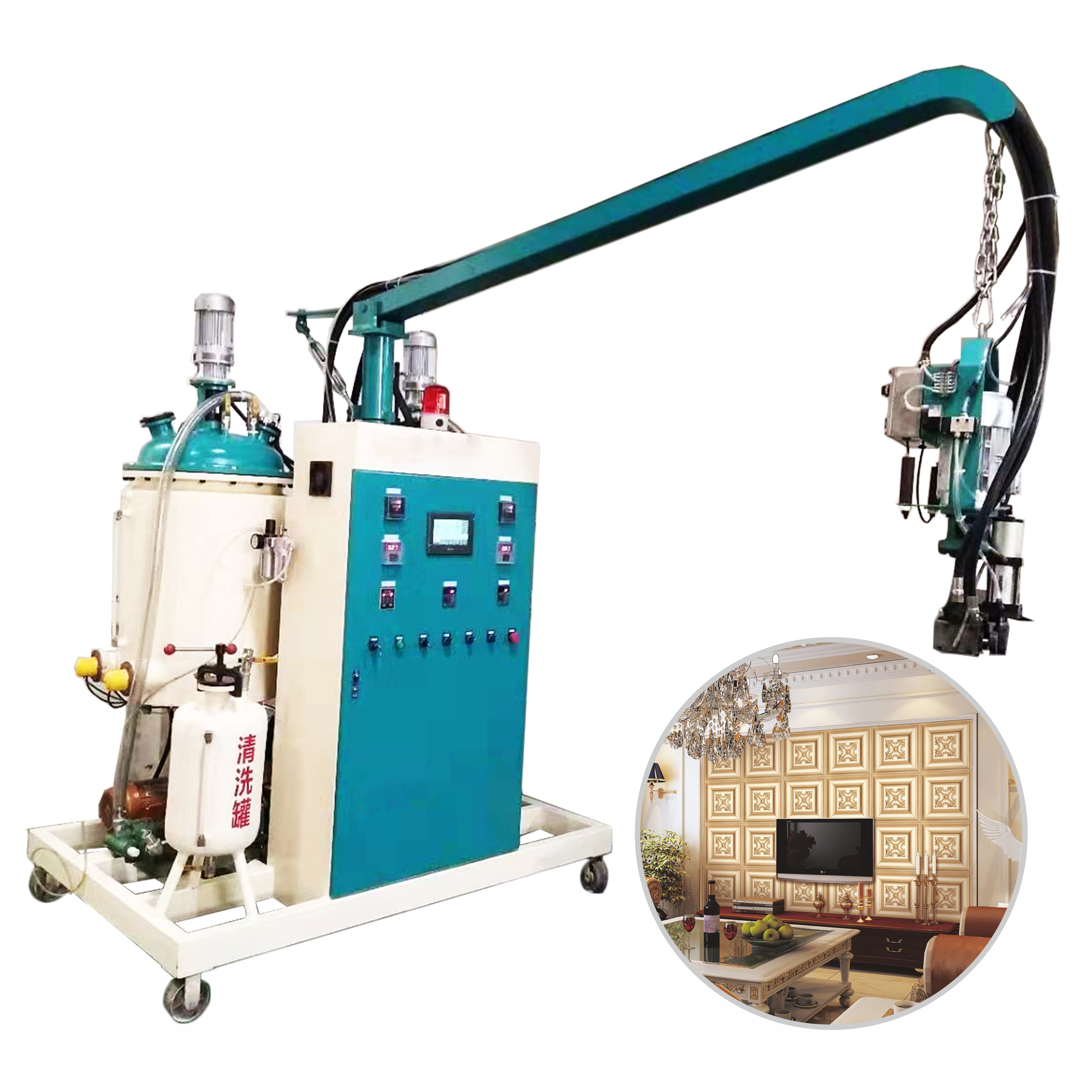 Polyurethane PU Foam Pouring Low Pressure Machine For 3D Acoustic Wall Panel Making