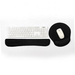 Popular economic keyboard wrist rest +mouse pad combine comfortable long memory foam wrist rest for PC keyboard