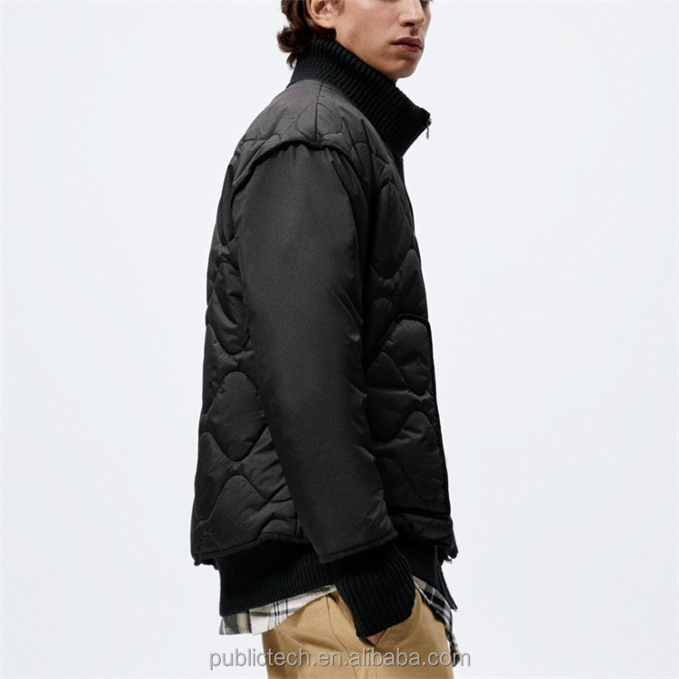 Custom winter 100% polyester casual loose oversized warm quilted bomber jacket for men