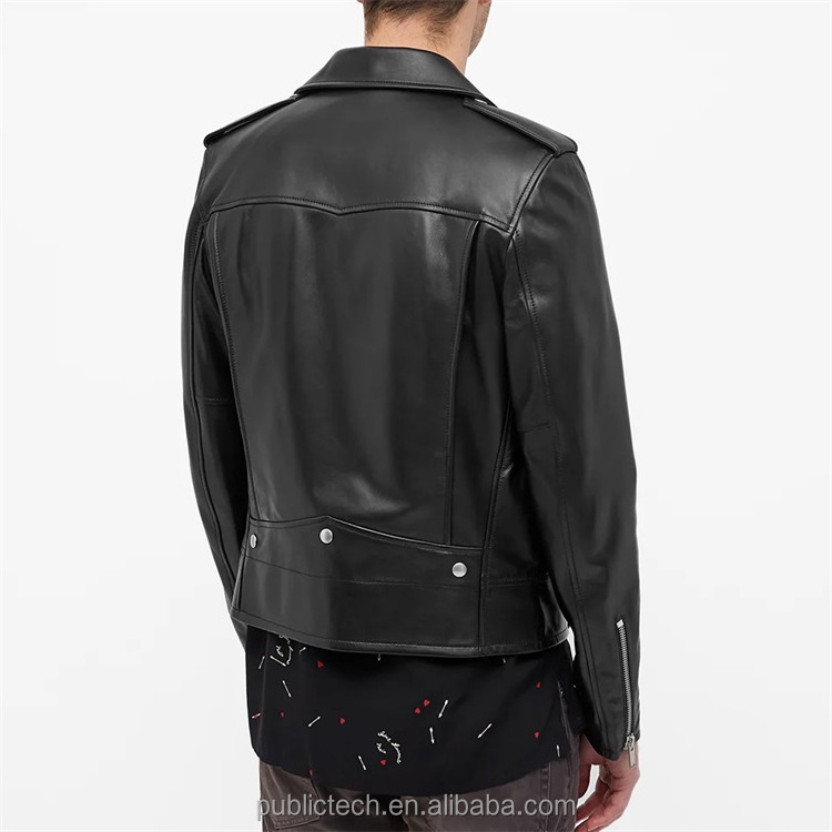 Custom 100% lambskin windbreaker riding leather motorcycle jacket for men