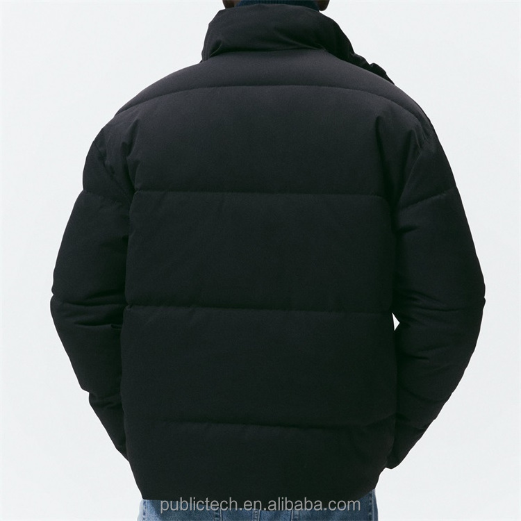 Custom winter 100% polyester casual loose oversized pockets puffer jacket for men