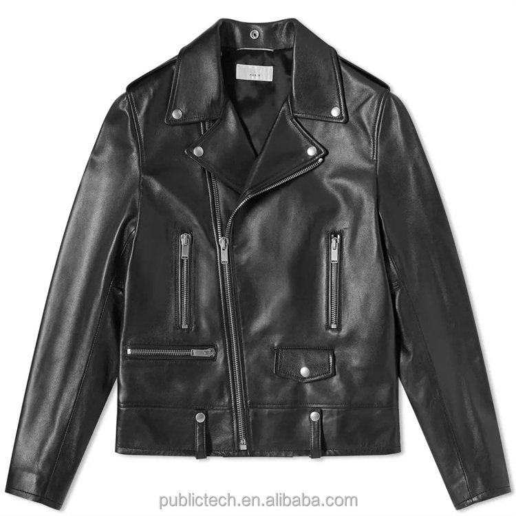 Custom 100% lambskin windbreaker riding leather motorcycle jacket for men