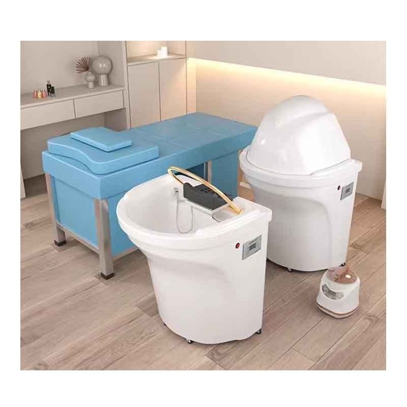 pudilai salon furniture spa unit backwash shampoo sink and chairs hair wash shampoo basin bowl portable