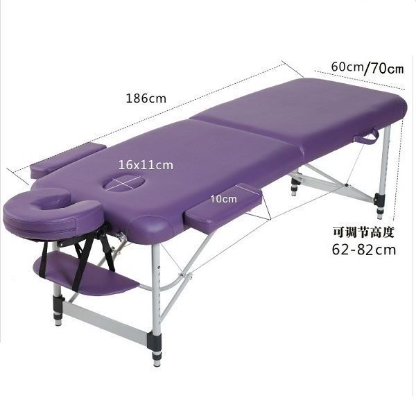 Adjustable height aluminum folding pink massage table professional glory hole massage table