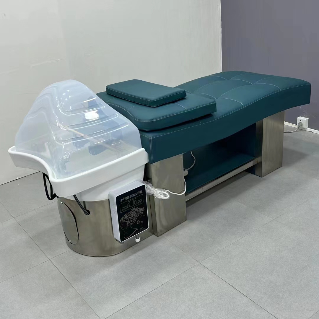 used grey saloon hair shampoo bowl with chair luxury spa pedicure chair and shampoo bed for sale