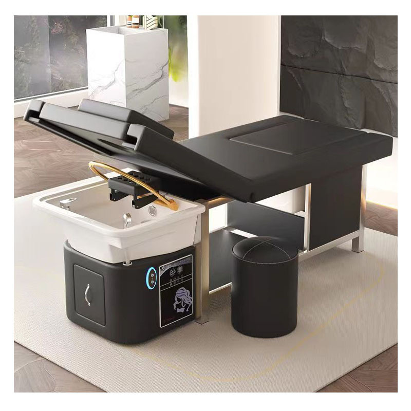 luxury hair washing massage table shampoo bowl bed head spa water circulation chair shampoo with foot spa