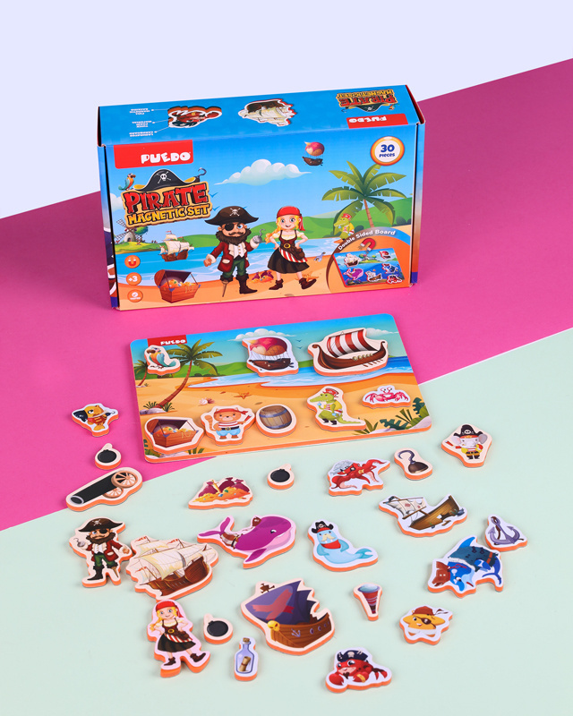 Hot Selling Custom Puzzle Kids Sea Collections Eco-friendly Magnetic Pirate Set Puzzle  Game Toy | PUEDO EVA Puzzles and Games T