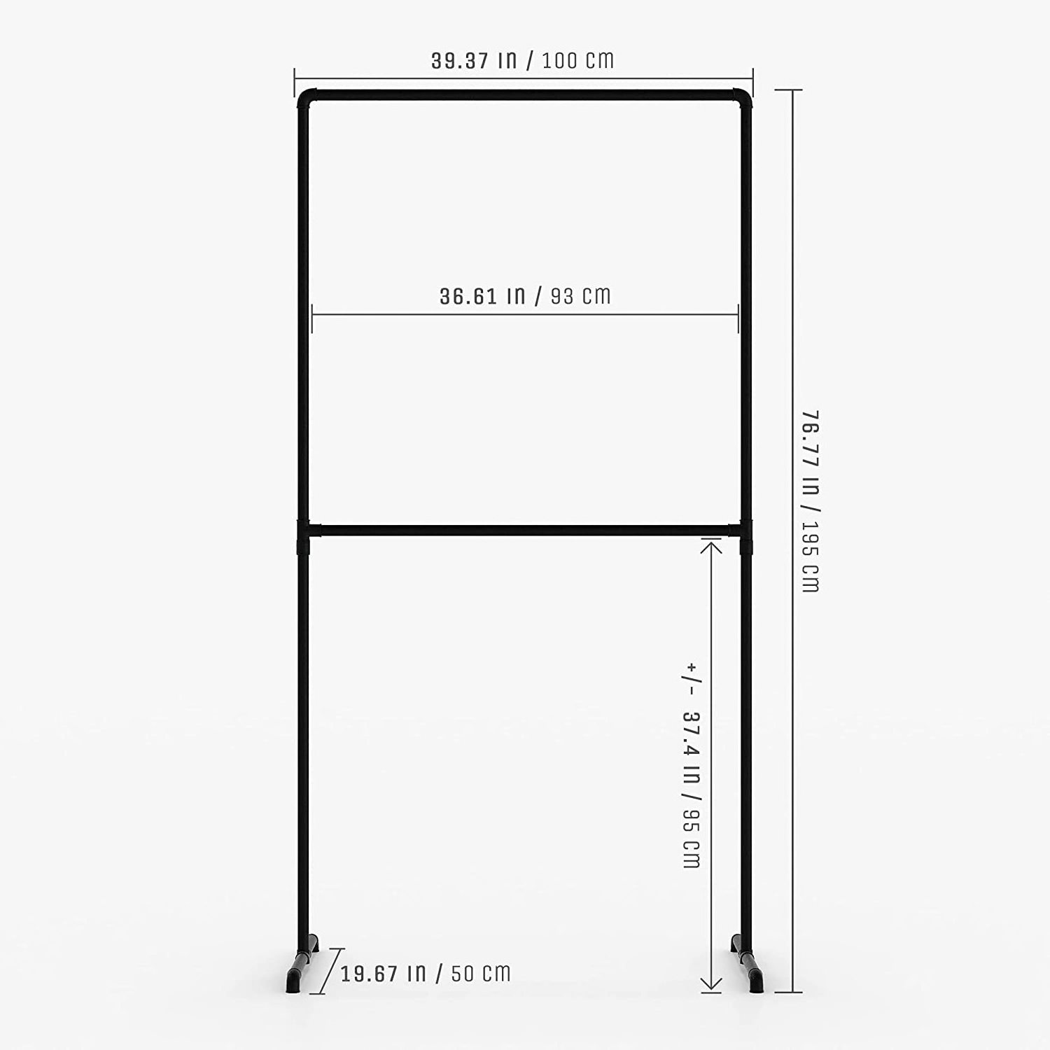 clothing display rack for Walk-In Wardrobe Wall I Clothes Rack Made of Black Sturdy Pipes freestanding from Water Pipes