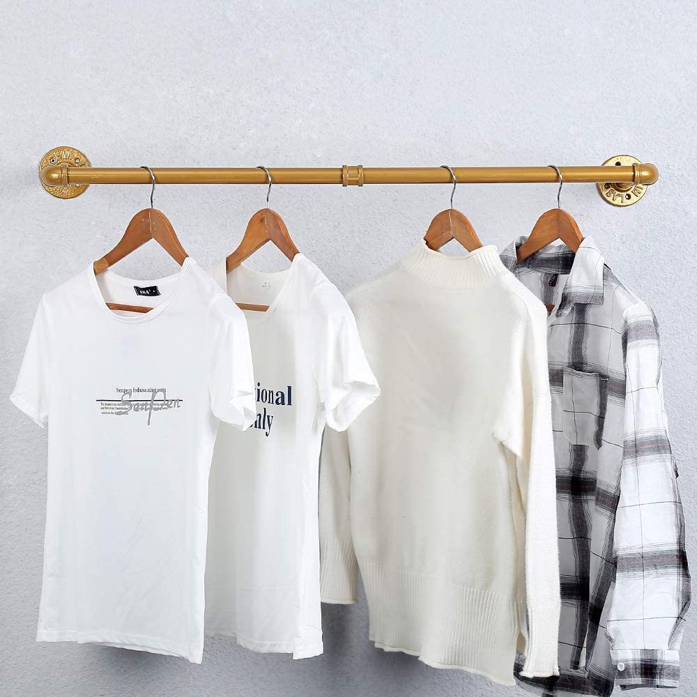 Industrial Pipe Clothing Rack Wall Mounted Vintage Retail Garment Display Rack  clothes rack for clothing store