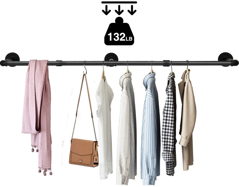 184cm Sweater Clothes Wall Rack Mounted Clothing Hanger Clothes Storage Rack