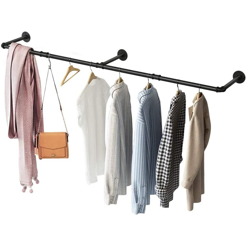 184cm Sweater Clothes Wall Rack Mounted Clothing Hanger Clothes Storage Rack