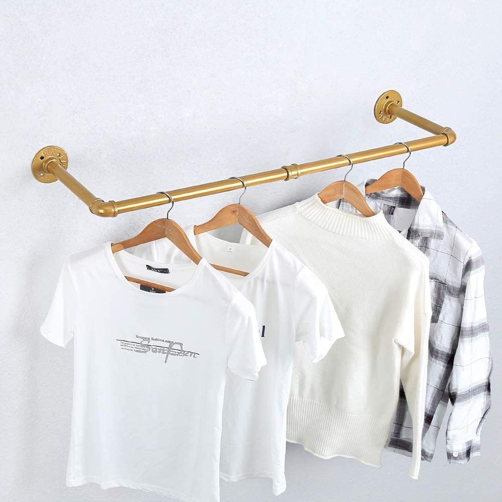 Industrial Pipe Clothing Rack Wall Mounted Vintage Retail Garment Display Rack  clothes rack for clothing store