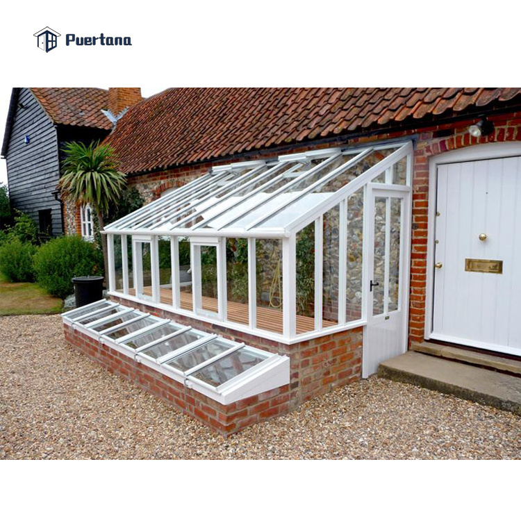 Cheap Price of Aluminum Prefabricated Conservatory Glass House For Sell Free Standing Sunroom Kit