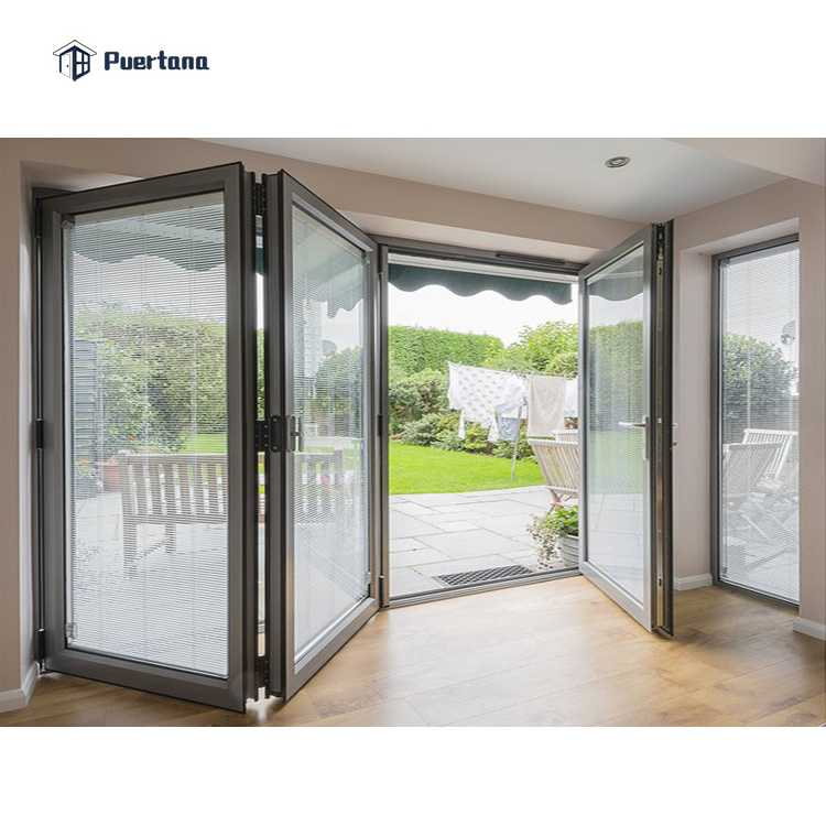 Miami Dade Approved Best Sound Proof Big Folding Glass Doors Dp50 System