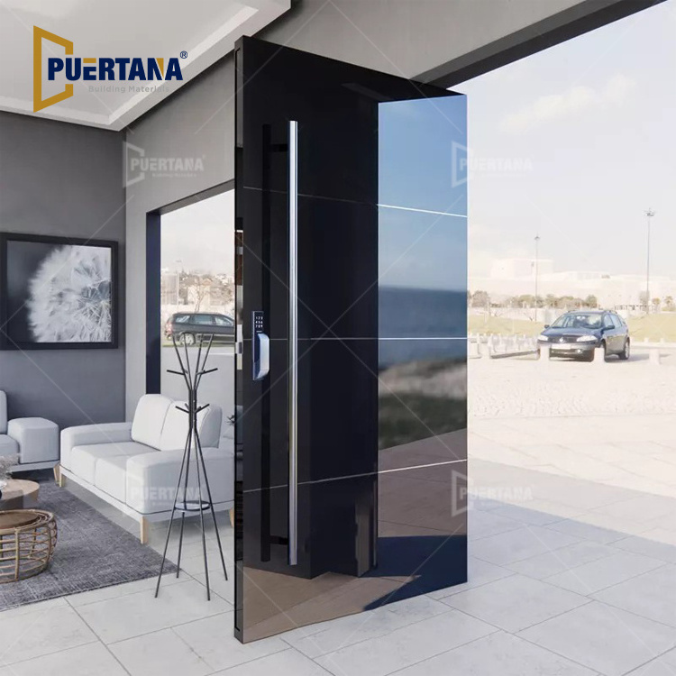 Urban Modern Luxury Villa House Pivot Doors Exterior Pivot Front Door Main Security Entrance Stainless Steel Doors