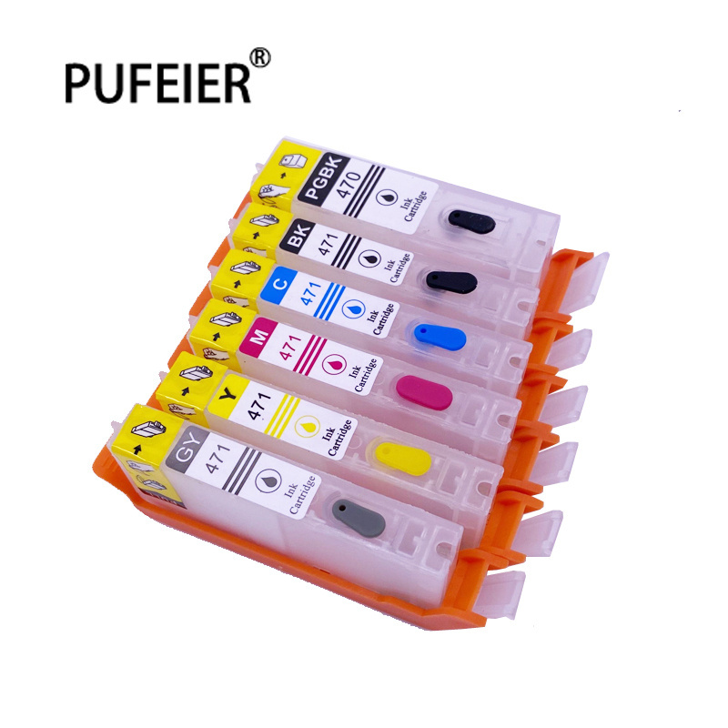 6 Color PGI-570 CLI-571 Refillable Ink Cartridge With ARC Chip For Canon TS9050 TS9055 TS8050 TS8051 TS8052 TS8053 PGI570 CLI571