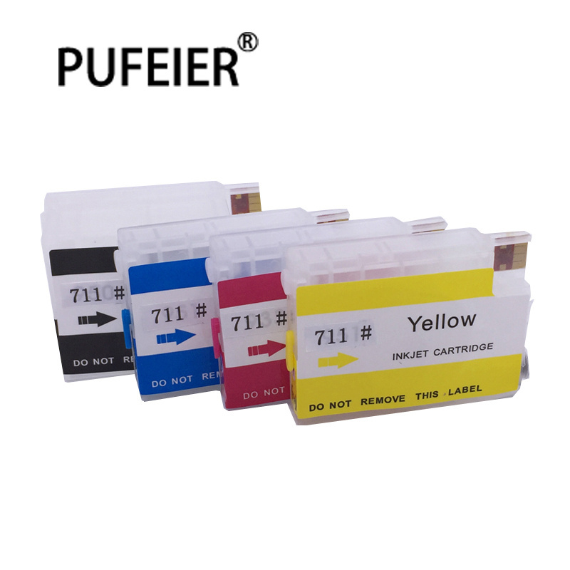 Empty Refillable Ink Cartridge With Reset Chip Compatible For HP711 Designjet T120 T520 Inkjet Printer Ink Cartridge