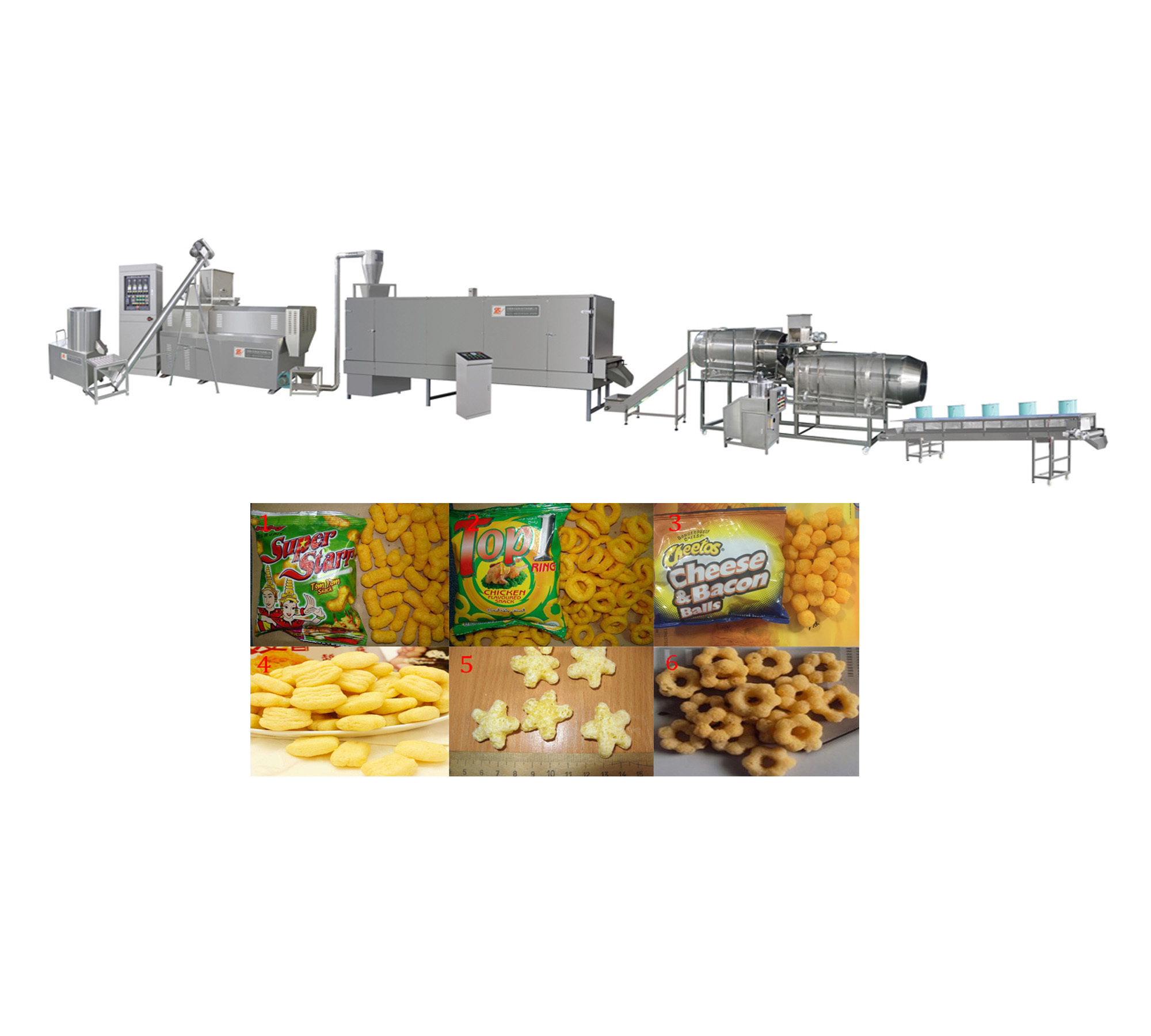 Medium-size scale corn snack food machine corn puffs extruder making machine