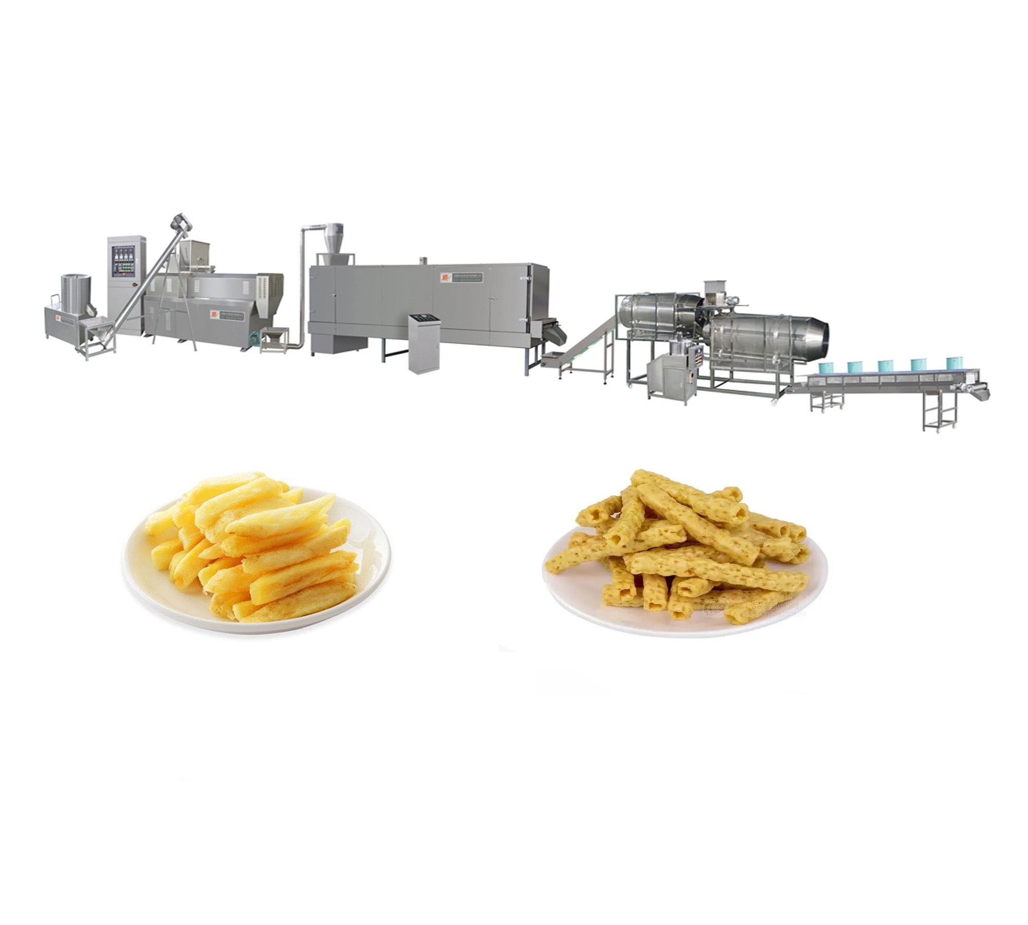 Fully Automatic Extruded Puffed Corn Snacks Puff Food Processing Machine