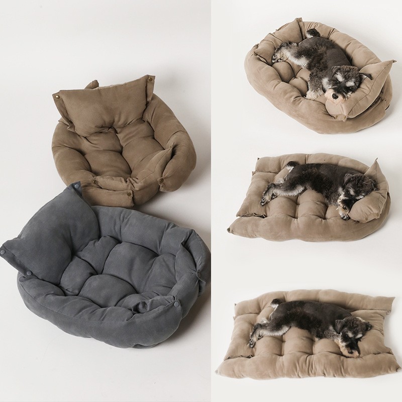 Camas De Perros High Quality Luxury Plush Foam Pet Mattress Orthopedic pet cushion Dog beds with dog plush pillow