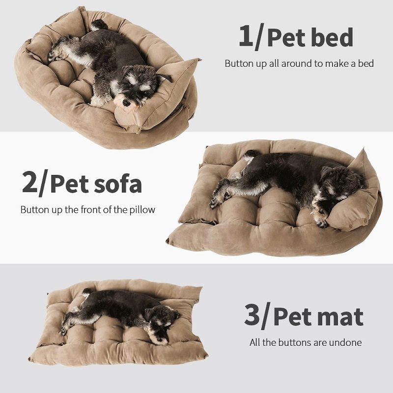 Camas De Perros High Quality Luxury Plush Foam Pet Mattress Orthopedic pet cushion Dog beds with dog plush pillow