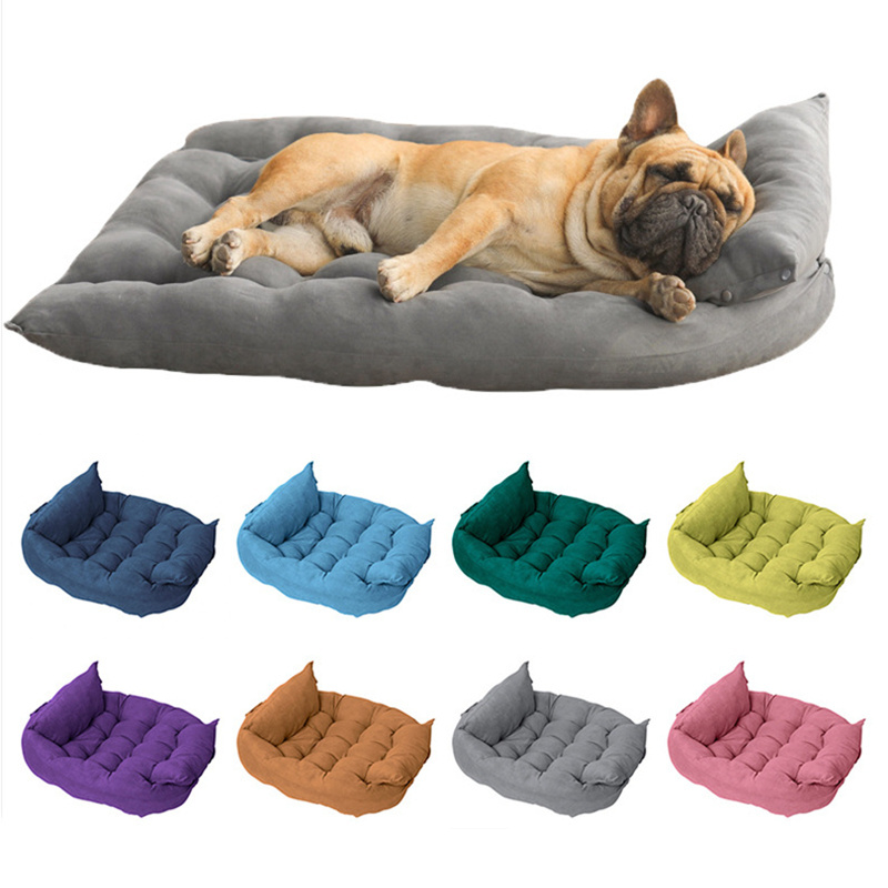 Camas De Perros High Quality Luxury Plush Foam Pet Mattress Orthopedic pet cushion Dog beds with dog plush pillow