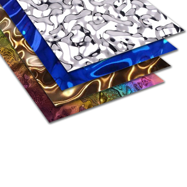 decorative mirror titanium coated water ripple 304 plates prices stainless steel sheets