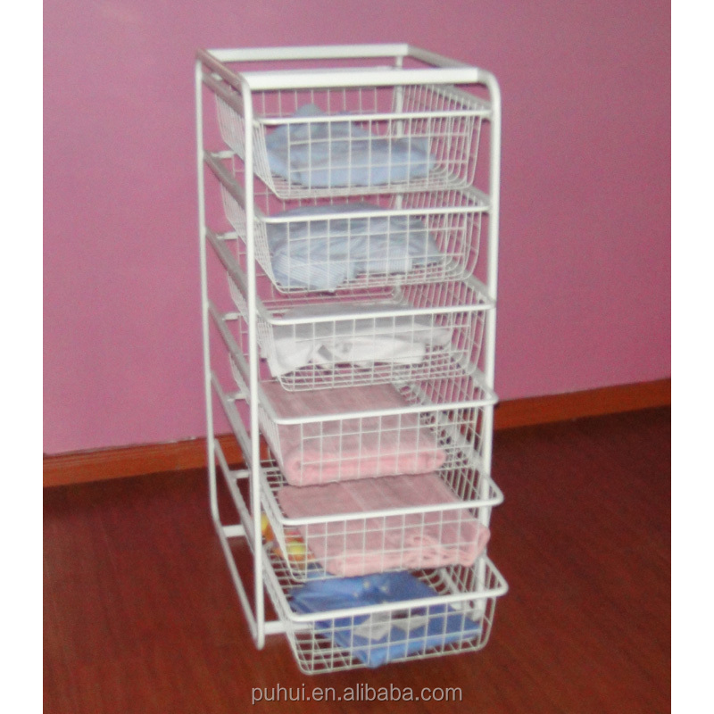 home storage organizer clothes holder 4 tiers wire basket drawer