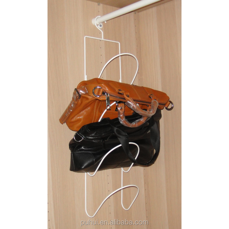 floor standing four ways steel tube rack spinning bags hanging retail shop metal fixture display